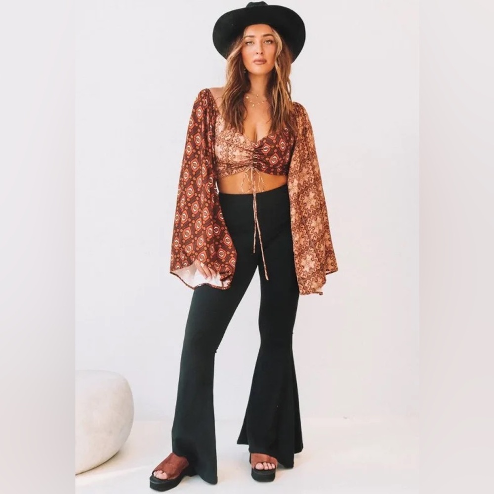 Her Pony Black high waisted flares